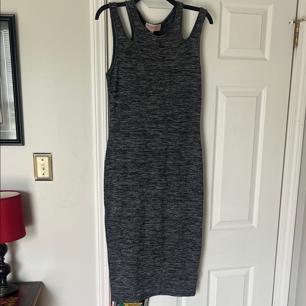 Philosophy Charcoal Sleeveless Midi Dress